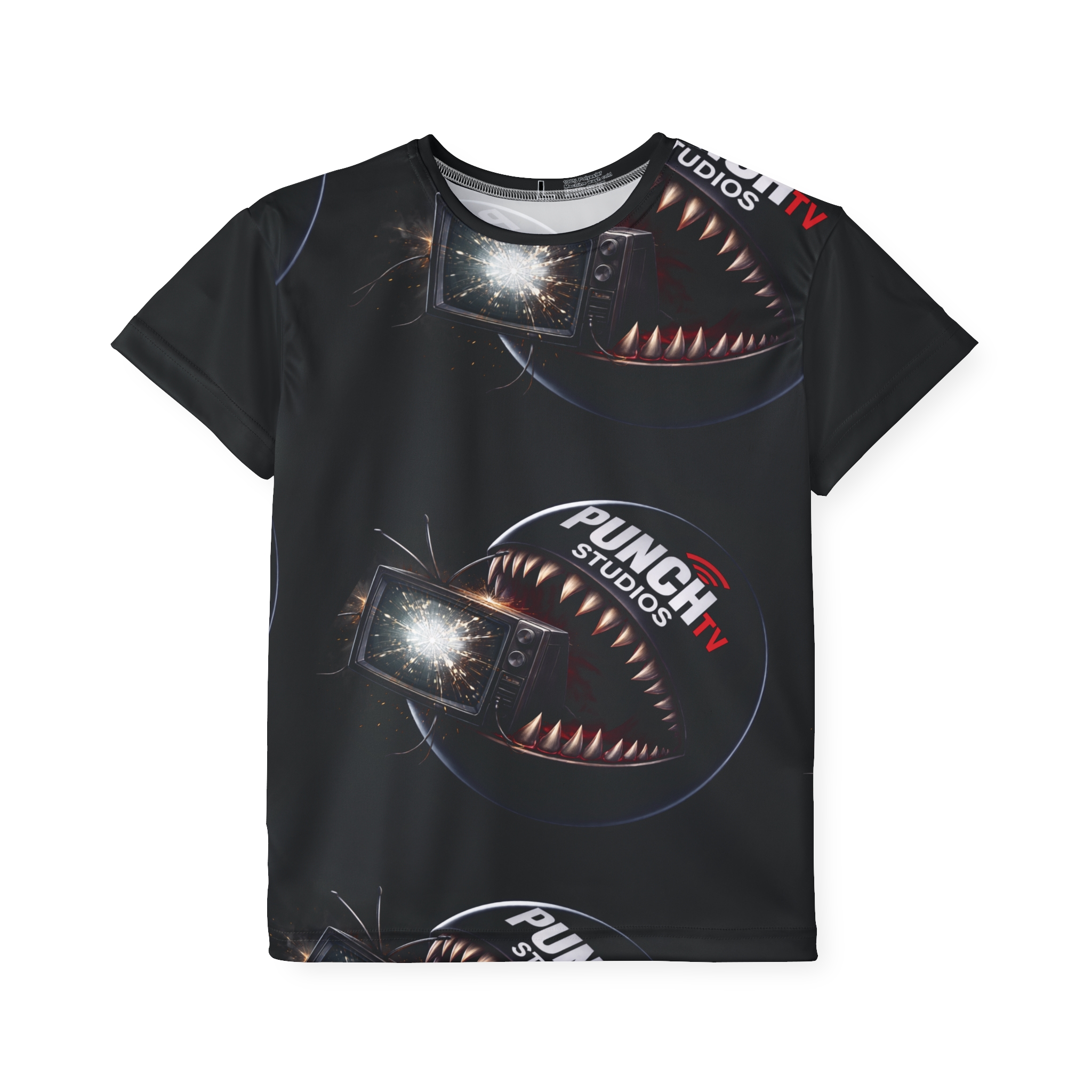 Kids Black Sports Jersey Punch TV Shark