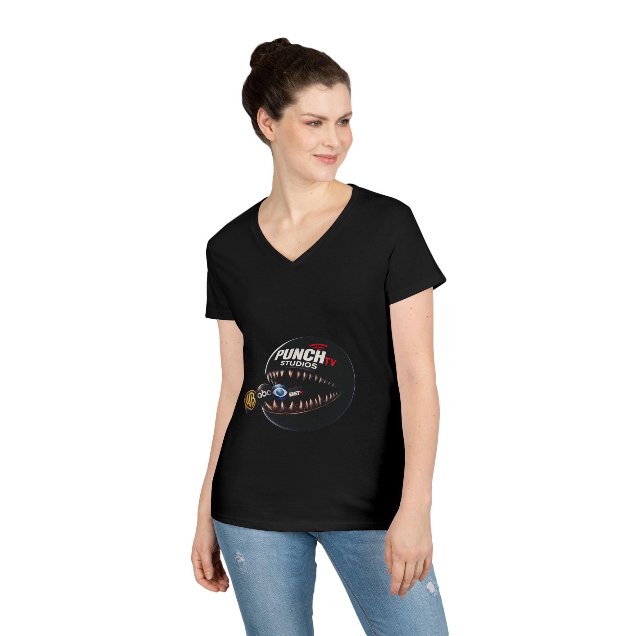 Punch TV Ladies' V-Neck T-Shirt